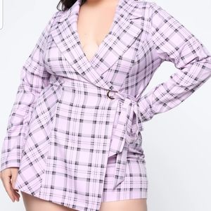 Purple Plaid Romper